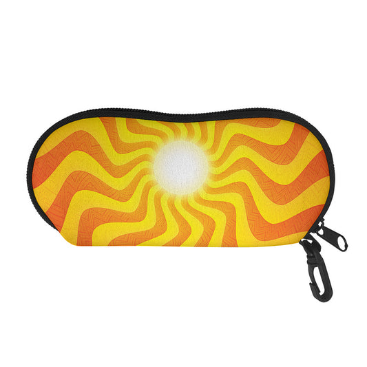 Psychedelic Burning Sun Print Glasses Case