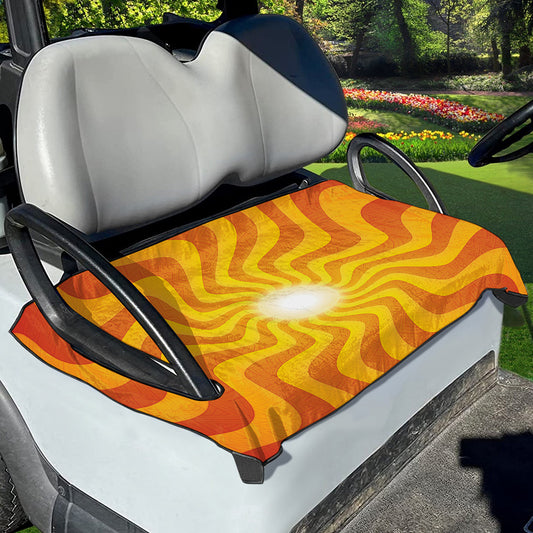 Psychedelic Burning Sun Print Golf Cart Seat Cover