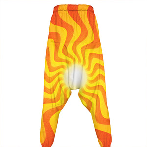 Psychedelic Burning Sun Print Hammer Pants