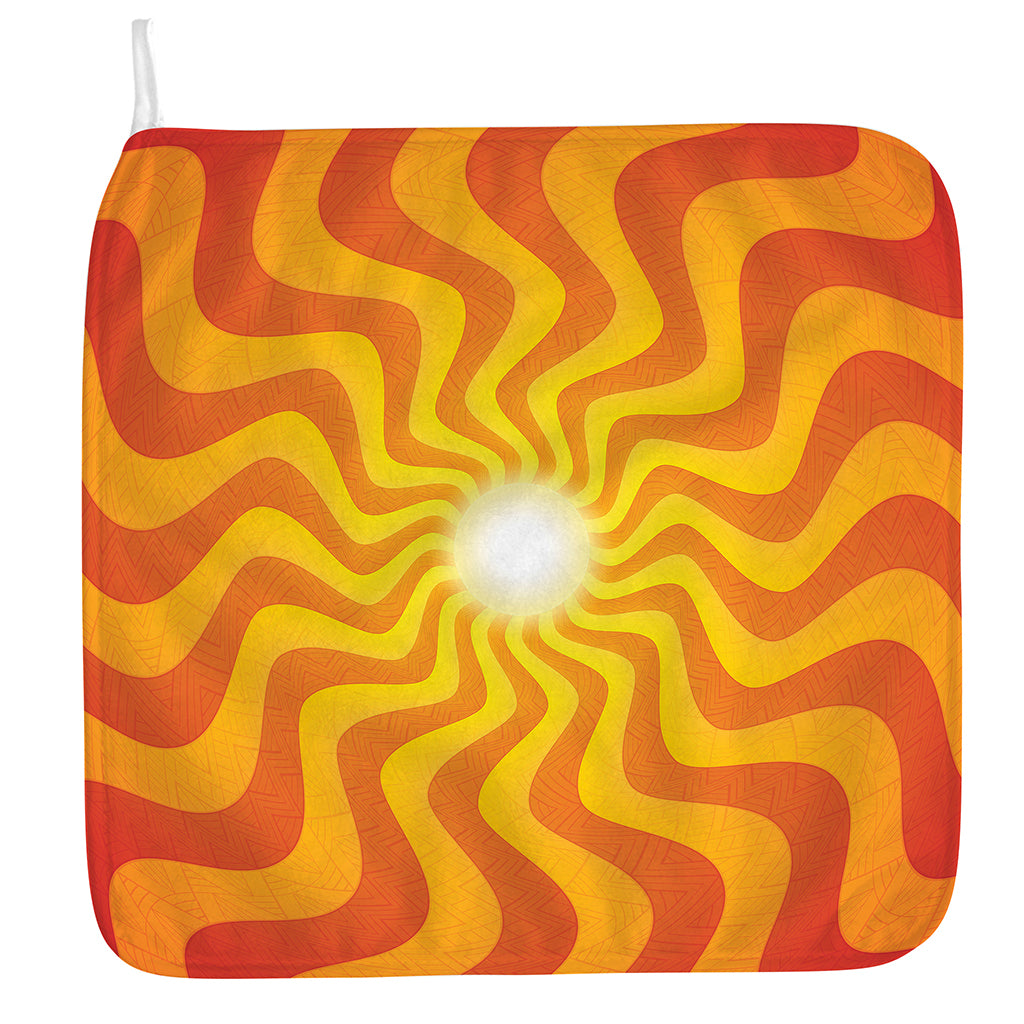 Psychedelic Burning Sun Print Hand Towel