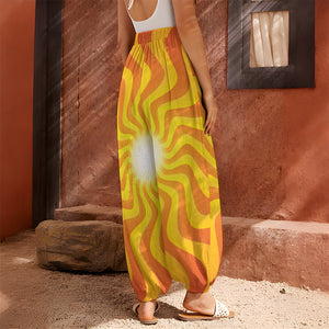 Psychedelic Burning Sun Print Harem Pants