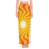 Psychedelic Burning Sun Print High Slit Maxi Skirt