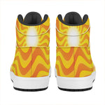 Psychedelic Burning Sun Print High Top Leather Sneakers