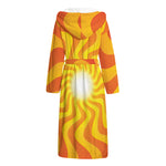 Psychedelic Burning Sun Print Hooded Bathrobe