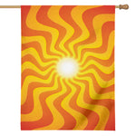 Psychedelic Burning Sun Print House Flag