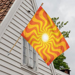 Psychedelic Burning Sun Print House Flag