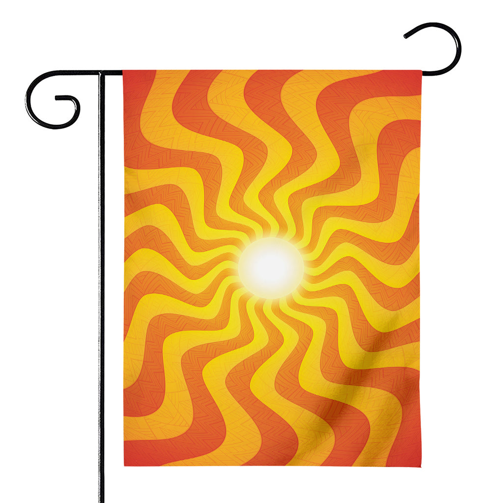 Psychedelic Burning Sun Print House Flag