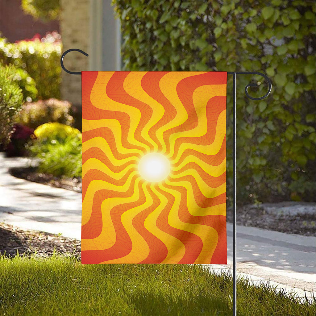 Psychedelic Burning Sun Print House Flag