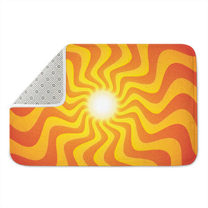 Psychedelic Burning Sun Print Indoor Door Mat