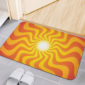 Psychedelic Burning Sun Print Indoor Door Mat