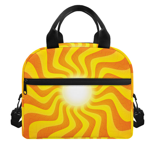 Psychedelic Burning Sun Print Insulated Lunch Bag