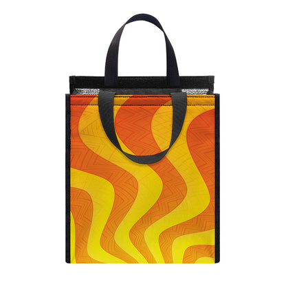 Psychedelic Burning Sun Print Insulated Lunch Tote