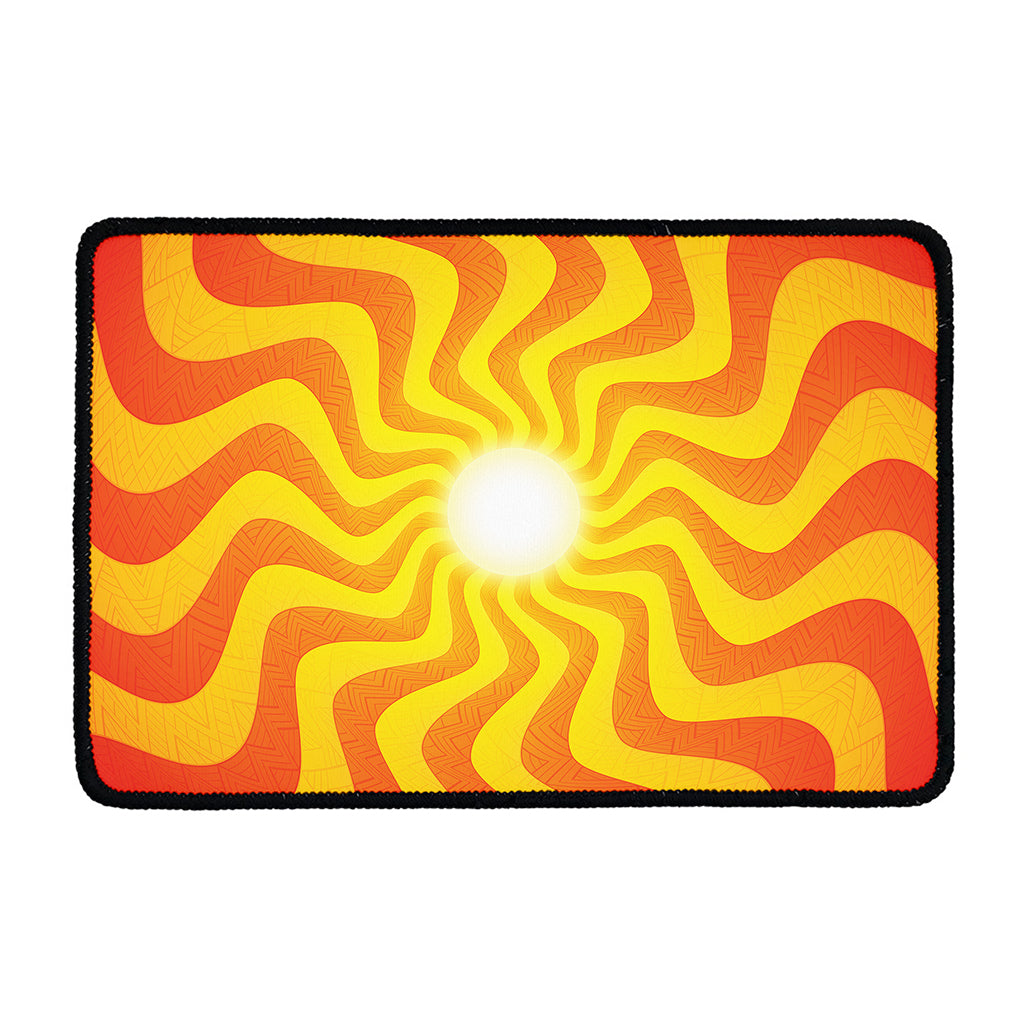 Psychedelic Burning Sun Print Kitchen Mat