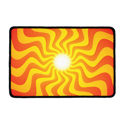 Psychedelic Burning Sun Print Kitchen Mat