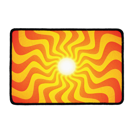 Psychedelic Burning Sun Print Kitchen Mat