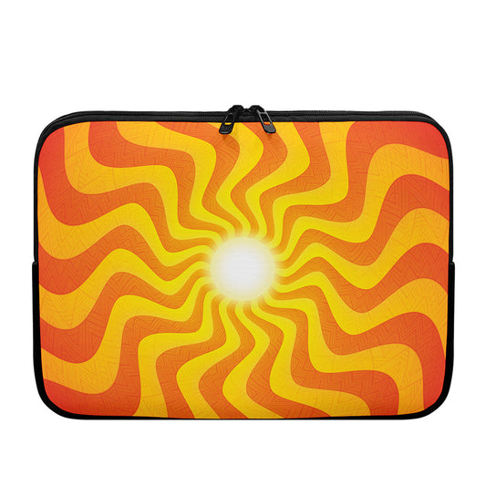 Psychedelic Burning Sun Print Laptop Sleeve