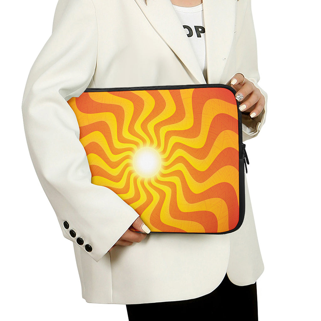 Psychedelic Burning Sun Print Laptop Sleeve