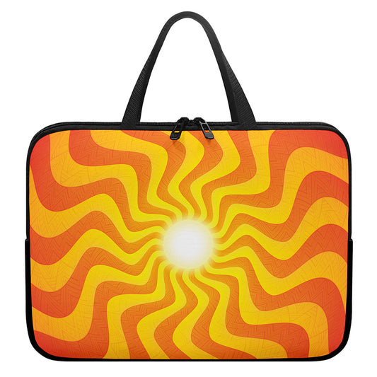 Psychedelic Burning Sun Print Laptop Sleeve With Handle