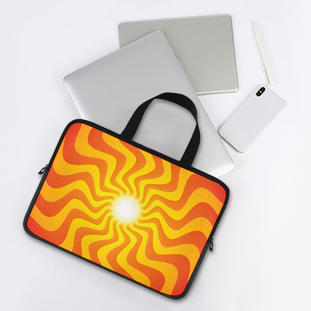 Psychedelic Burning Sun Print Laptop Sleeve With Handle