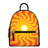 Psychedelic Burning Sun Print Leather Backpack