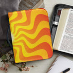 Psychedelic Burning Sun Print Leather Bible Cover