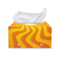 Psychedelic Burning Sun Print Leather Tissue Box Cover