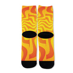 Psychedelic Burning Sun Print Long Socks