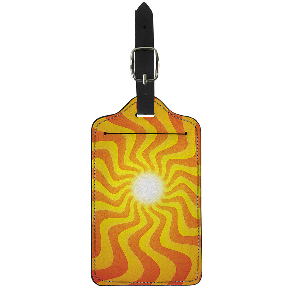 Psychedelic Burning Sun Print Luggage Tag