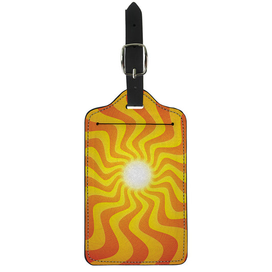 Psychedelic Burning Sun Print Luggage Tag