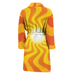 Psychedelic Burning Sun Print Men's Bathrobe