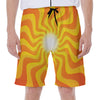 Psychedelic Burning Sun Print Men's Beach Shorts