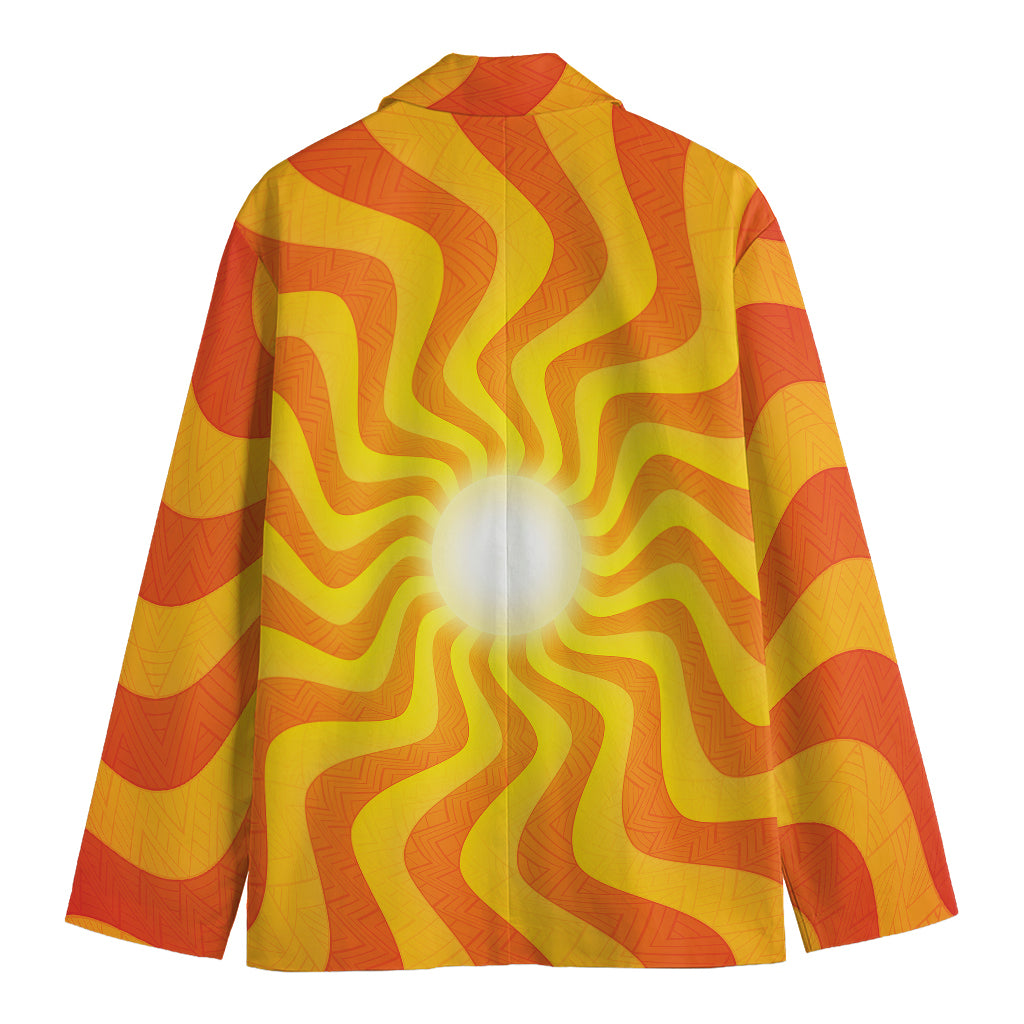 Psychedelic Burning Sun Print Men's Blazer