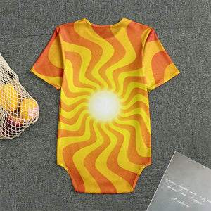 Psychedelic Burning Sun Print Men's Bodysuit