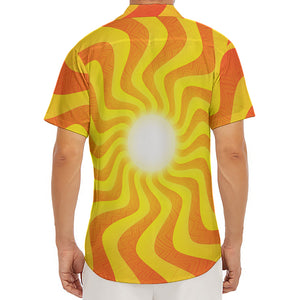 Psychedelic Burning Sun Print Men's Deep V-Neck Shirt