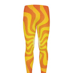 Psychedelic Burning Sun Print Men's leggings