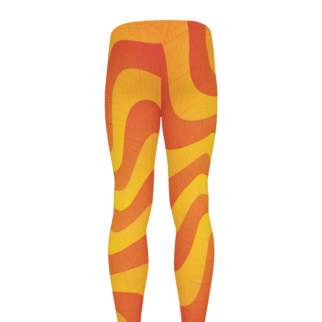 Psychedelic Burning Sun Print Men's leggings