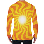 Psychedelic Burning Sun Print Men's Long Sleeve T-Shirt