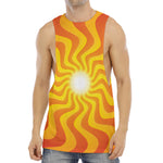 Psychedelic Burning Sun Print Men's Muscle Tank Top