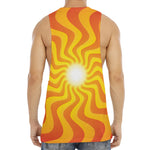 Psychedelic Burning Sun Print Men's Muscle Tank Top