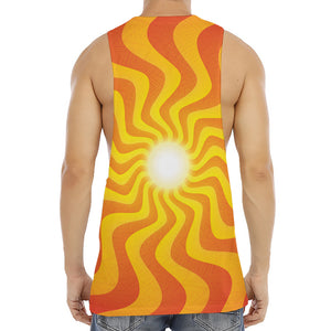 Psychedelic Burning Sun Print Men's Muscle Tank Top