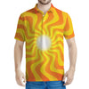 Psychedelic Burning Sun Print Men's Polo Shirt