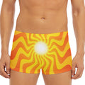 Psychedelic Burning Sun Print Men's Short Boxer Briefs