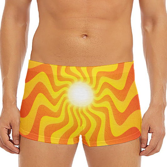 Psychedelic Burning Sun Print Men's Short Boxer Briefs