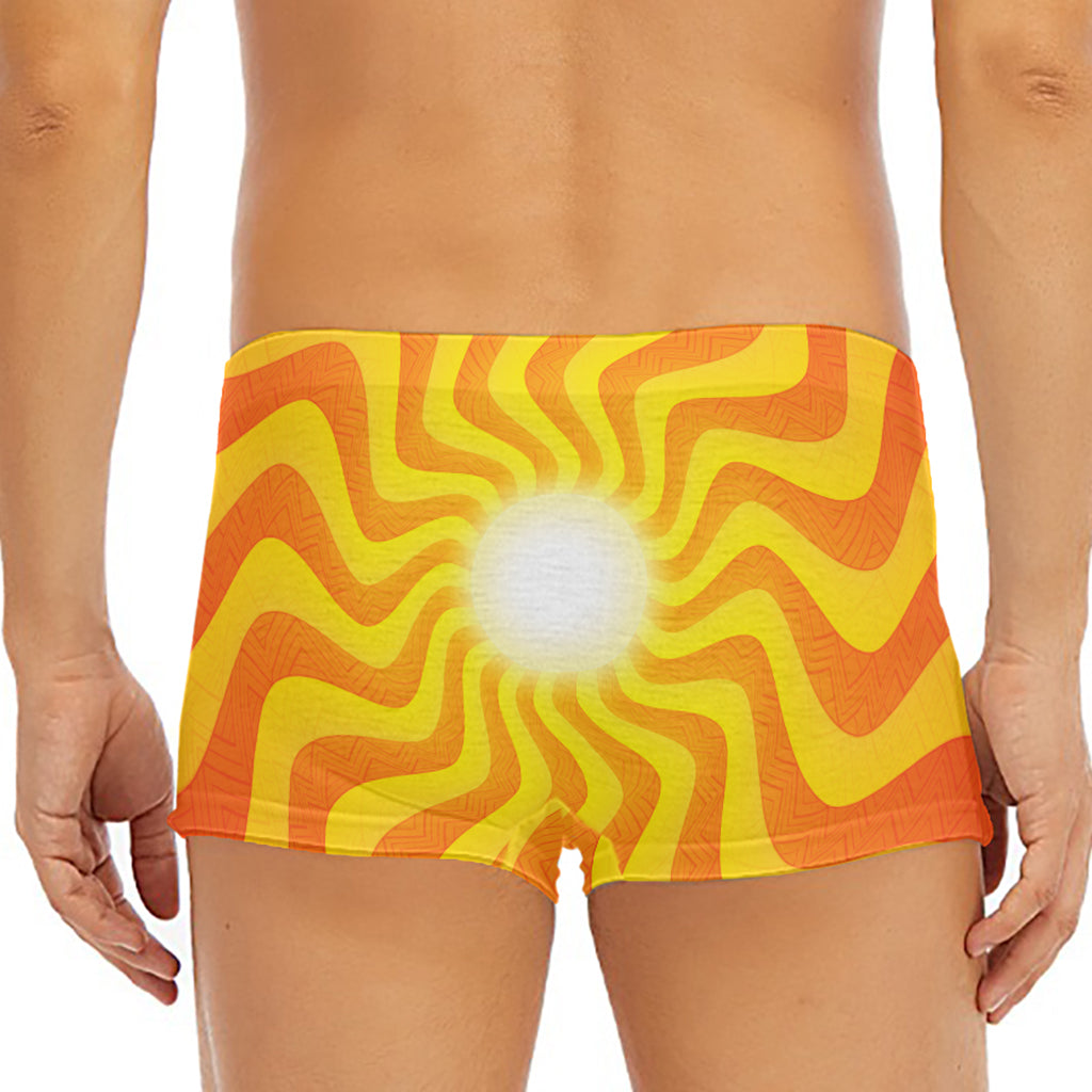 Psychedelic Burning Sun Print Men's Short Boxer Briefs