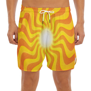 Psychedelic Burning Sun Print Men's Split Running Shorts