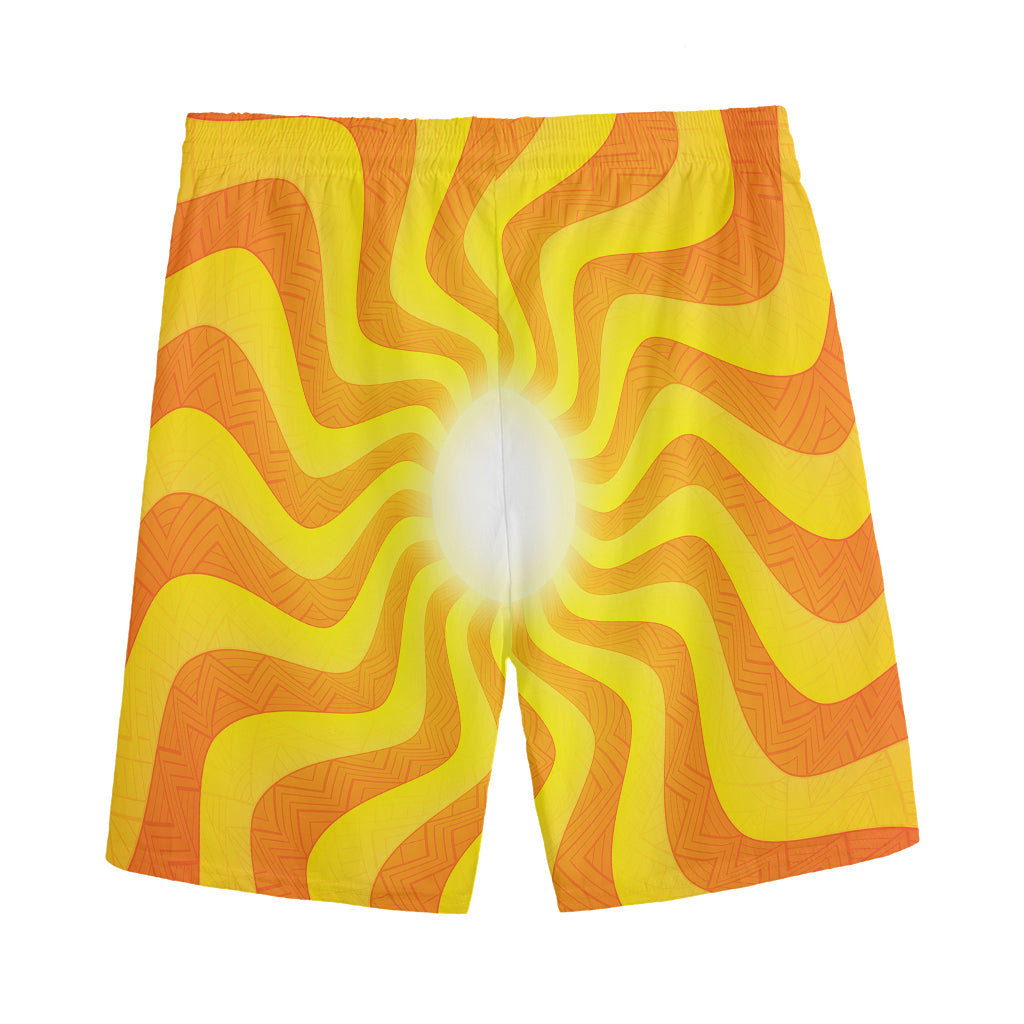 Psychedelic Burning Sun Print Men's Sports Shorts