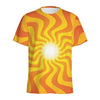 Psychedelic Burning Sun Print Men's Sports T-Shirt