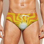 Psychedelic Burning Sun Print Men's Swim Briefs