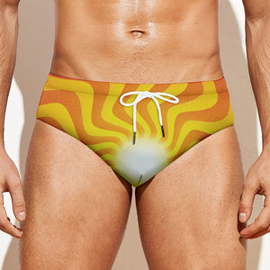 Psychedelic Burning Sun Print Men's Swim Briefs