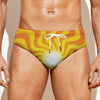 Psychedelic Burning Sun Print Men's Swim Briefs